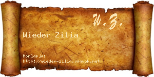 Wieder Zilia névjegykártya